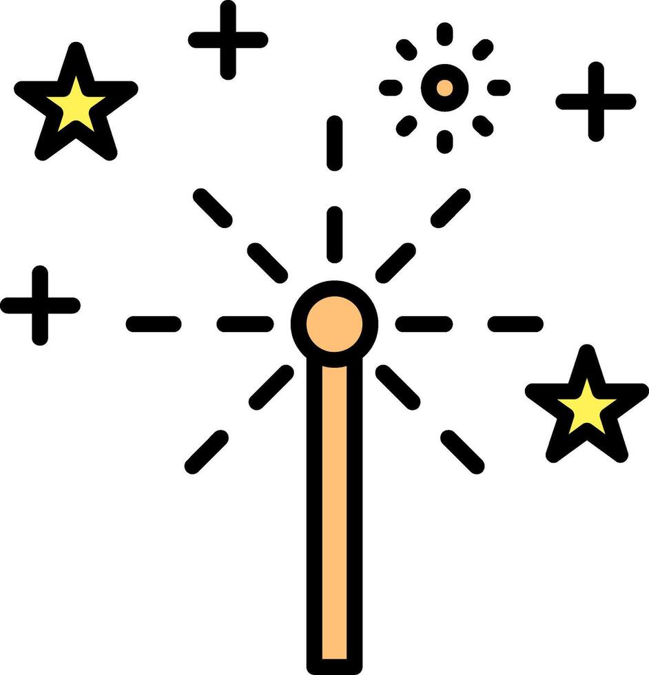 Sparkler Line Filled Icon vector