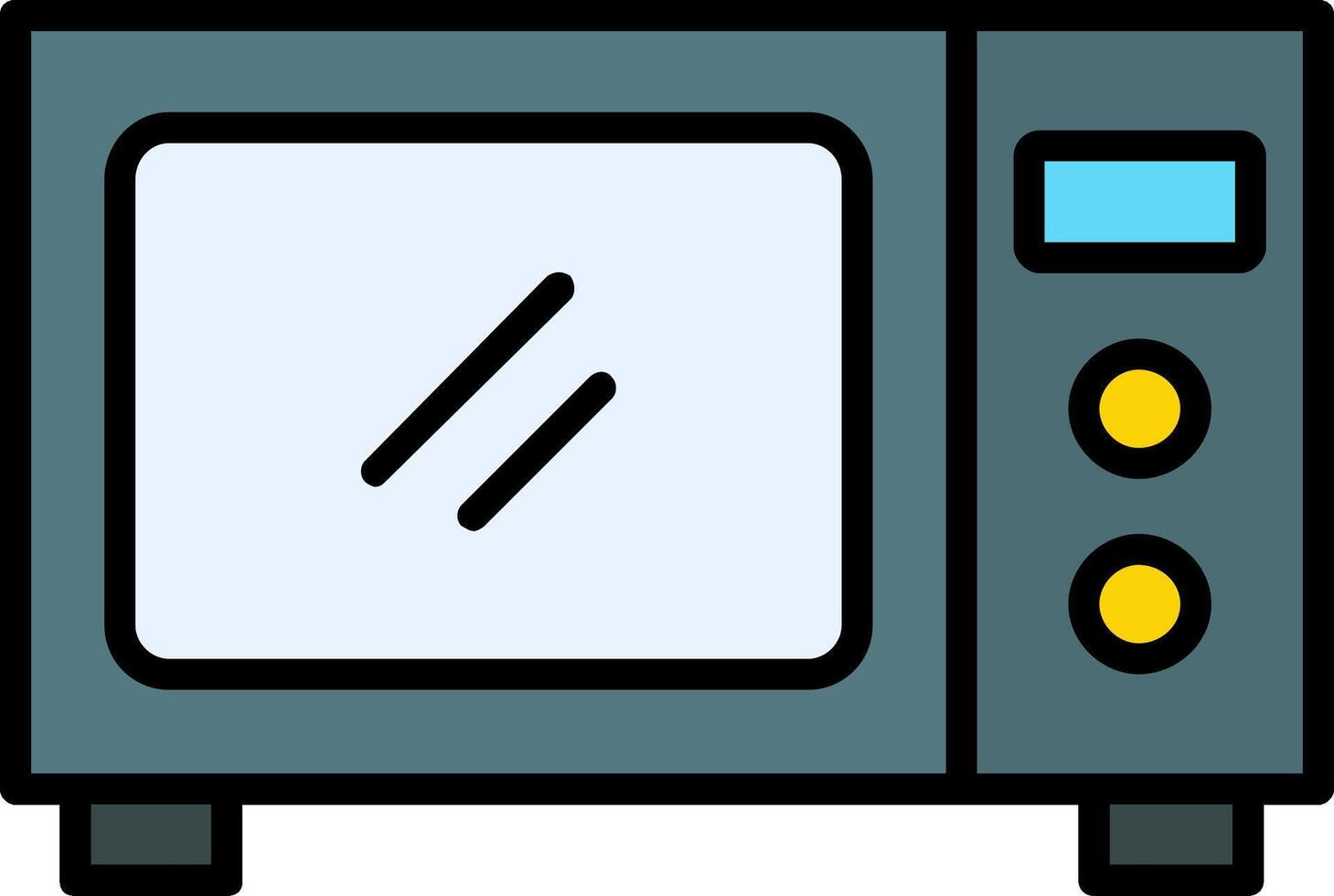 Microwave Line Filled Icon vector