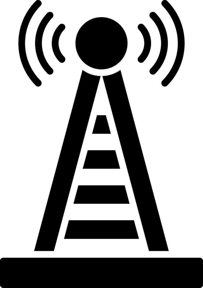 radio torre glifo icono vector