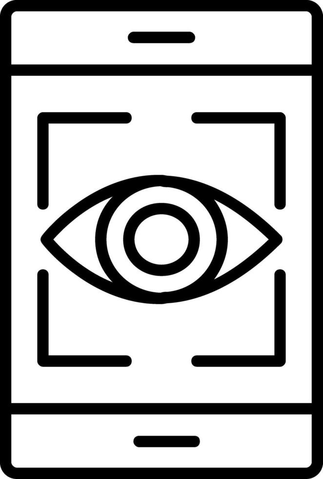 Eye Recognition Line Filled Icon vector