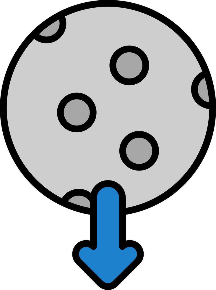 Moon Line Filled Icon vector