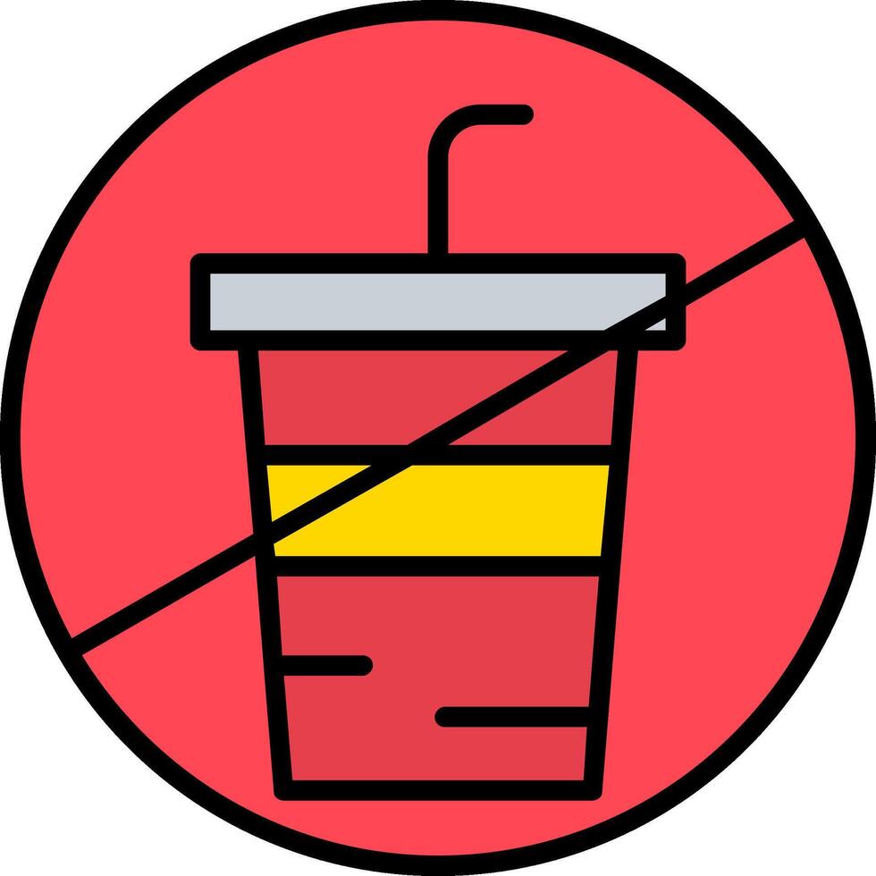 No Drink Line Filled Icon vector