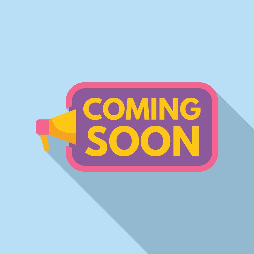 Coming soon sing icon flat . Business brand vector