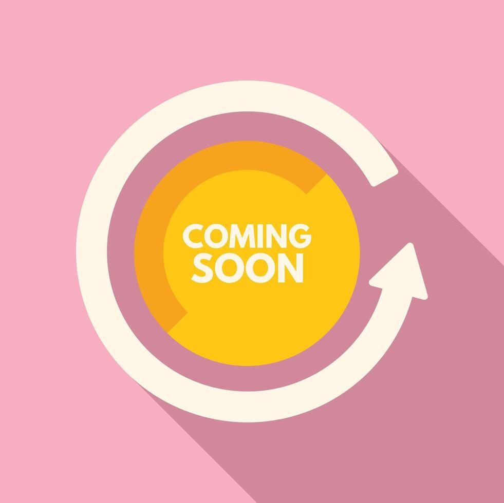 Coming soon change icon flat . Website idea vector