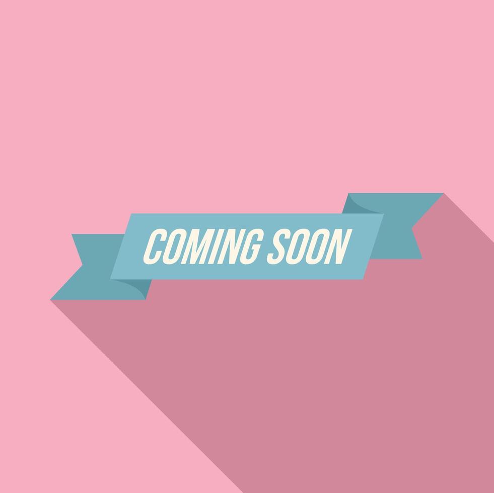 Coming soon element icon flat . Template product vector