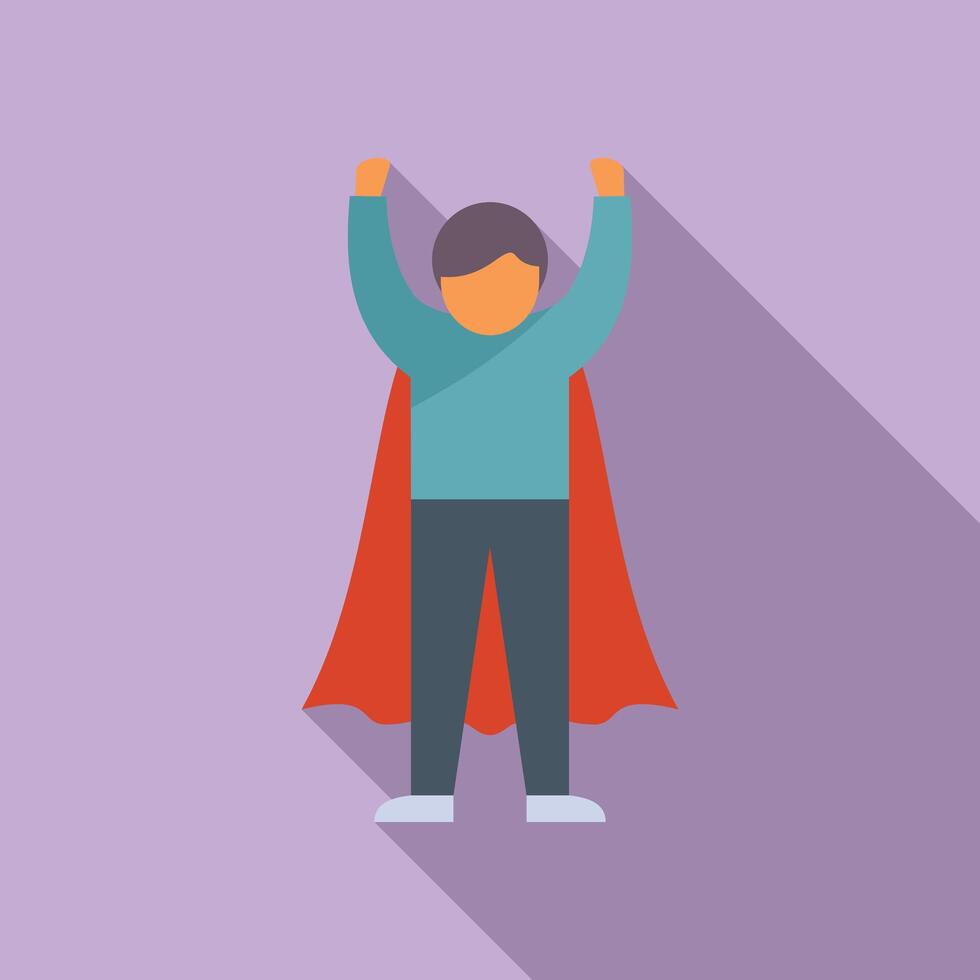 Super motivational speaker icon flat . Seminar orator vector