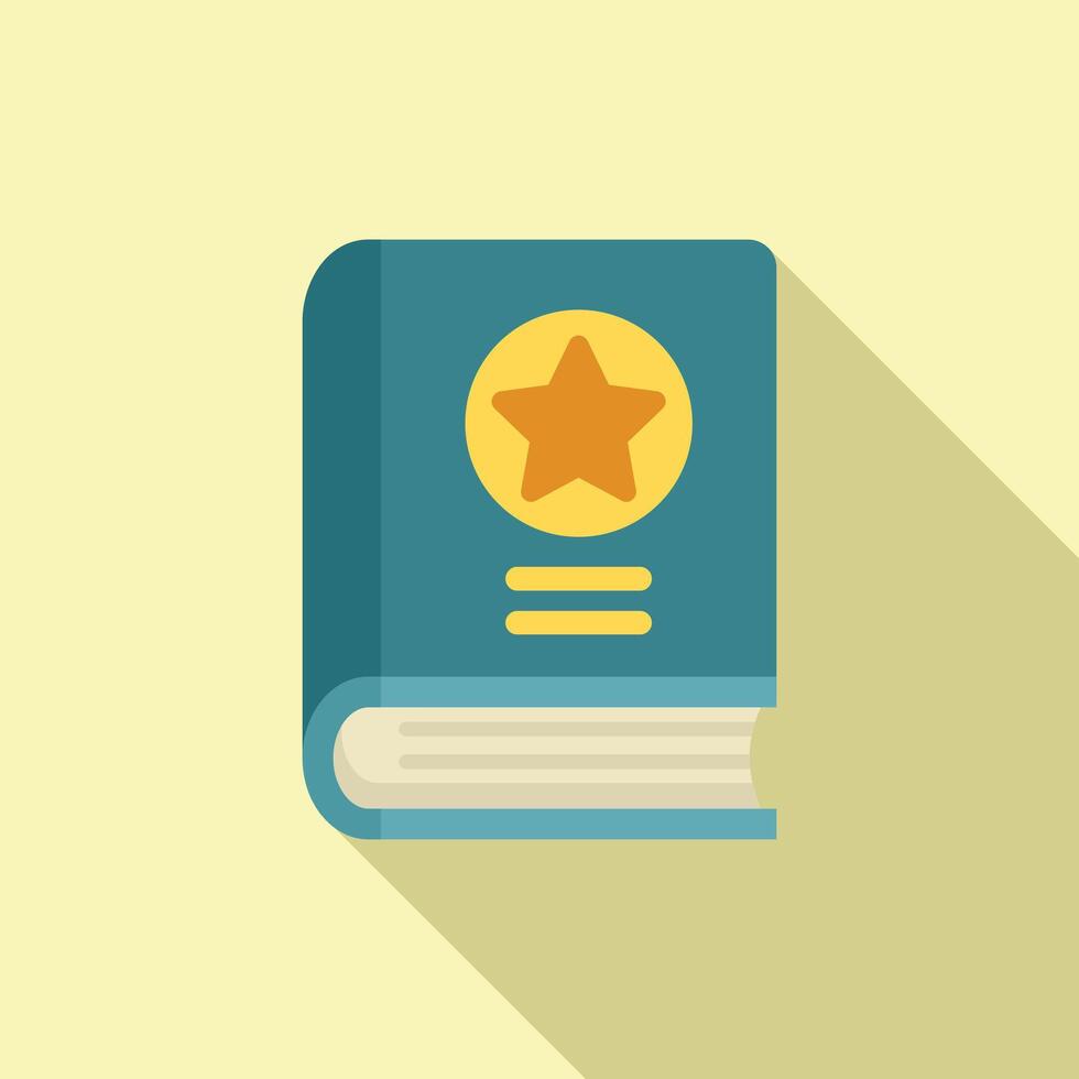 Leadership book icon flat . Lecture training vector