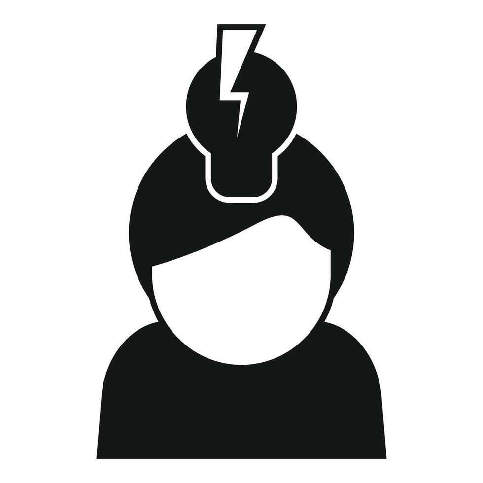 Speaker new idea icon simple . Success leader person vector