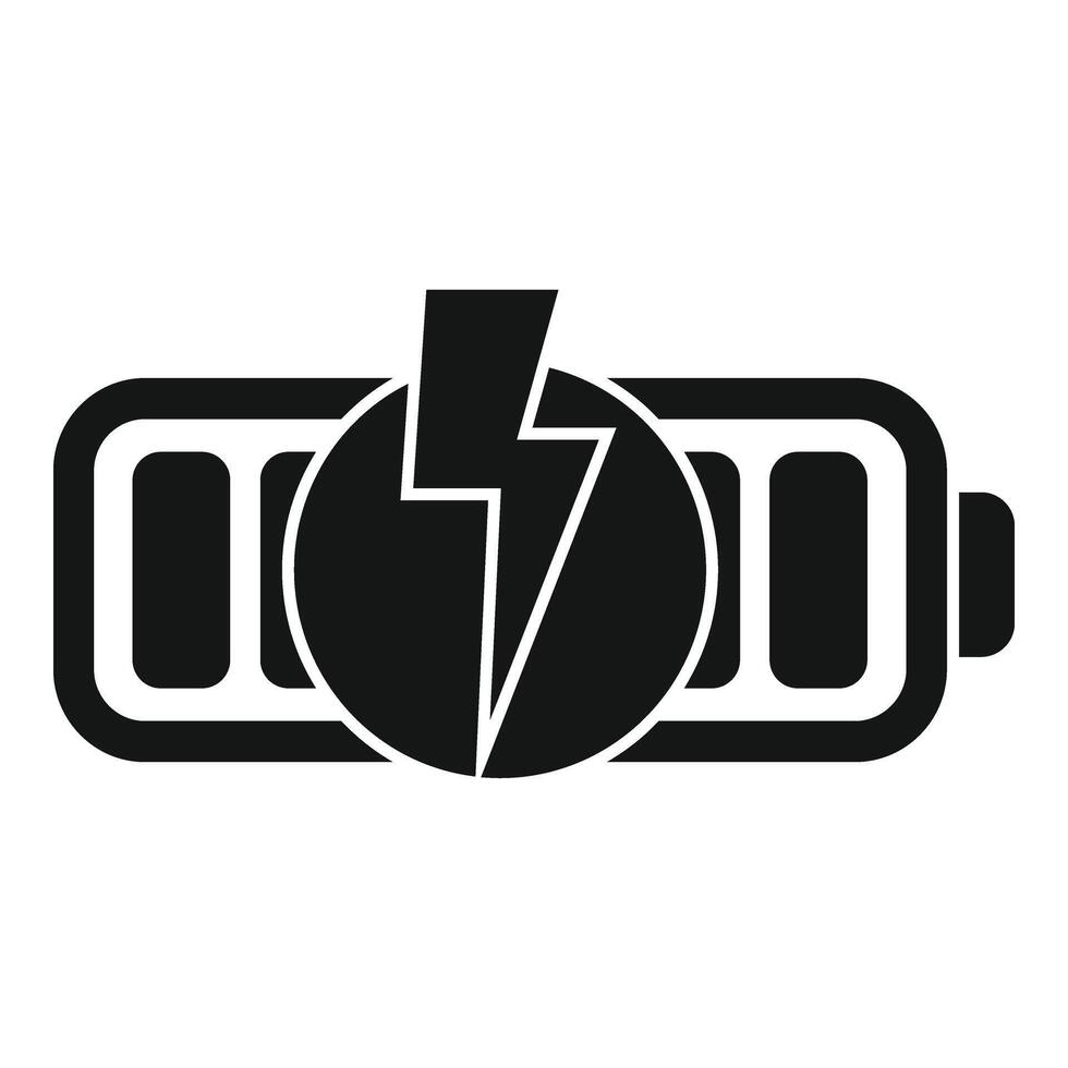 Fast recharging battery icon simple . Mobile energy vector