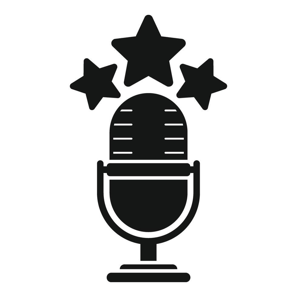 Best star rating microphone icon simple . Speech tool vector