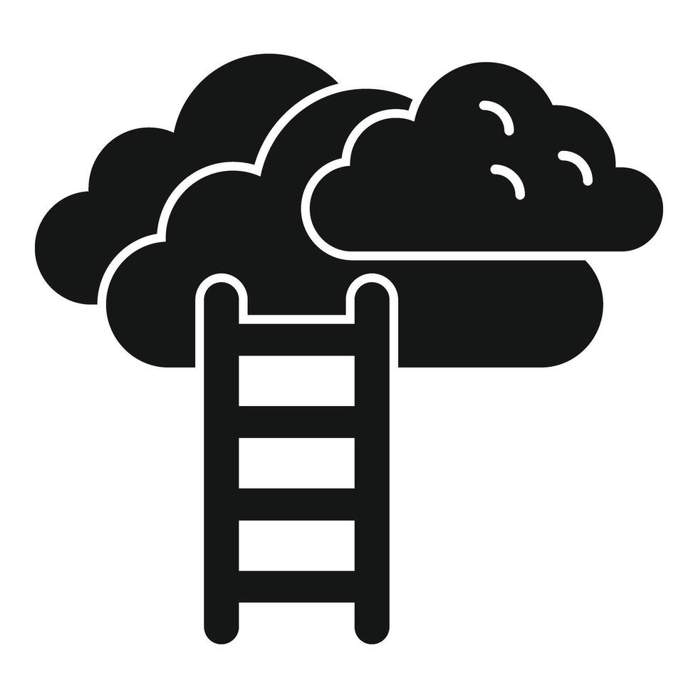 escalera a nube icono sencillo . éxito objetivo vector