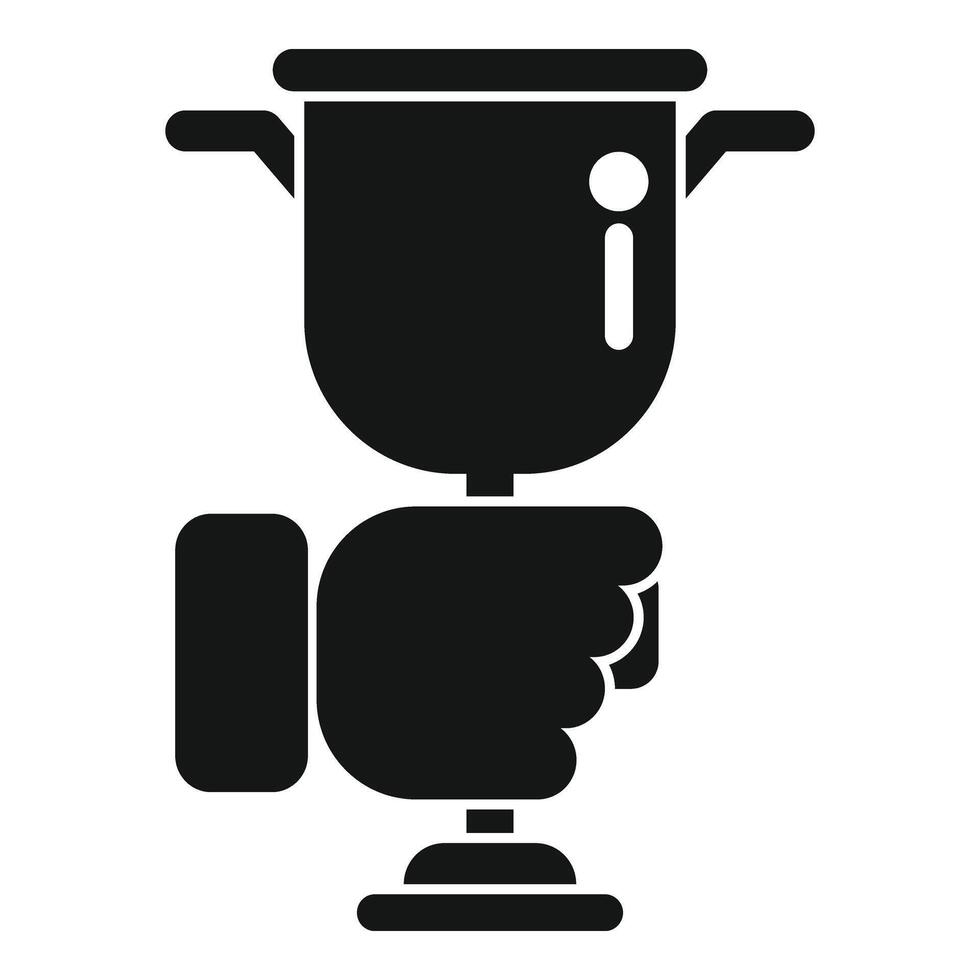 Leader handle cup icon simple . Success course vector