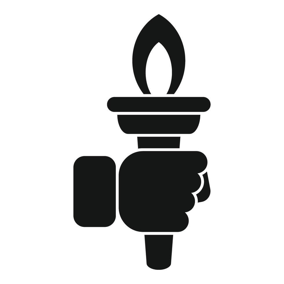Handle torch leader icon simple . Burning flame vector