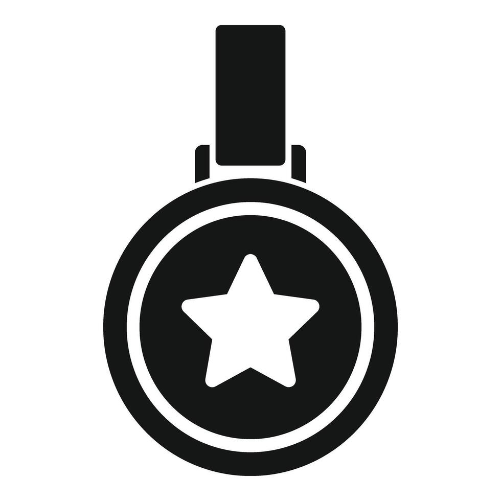 Gold leadership medal icon simple . Social prize vector