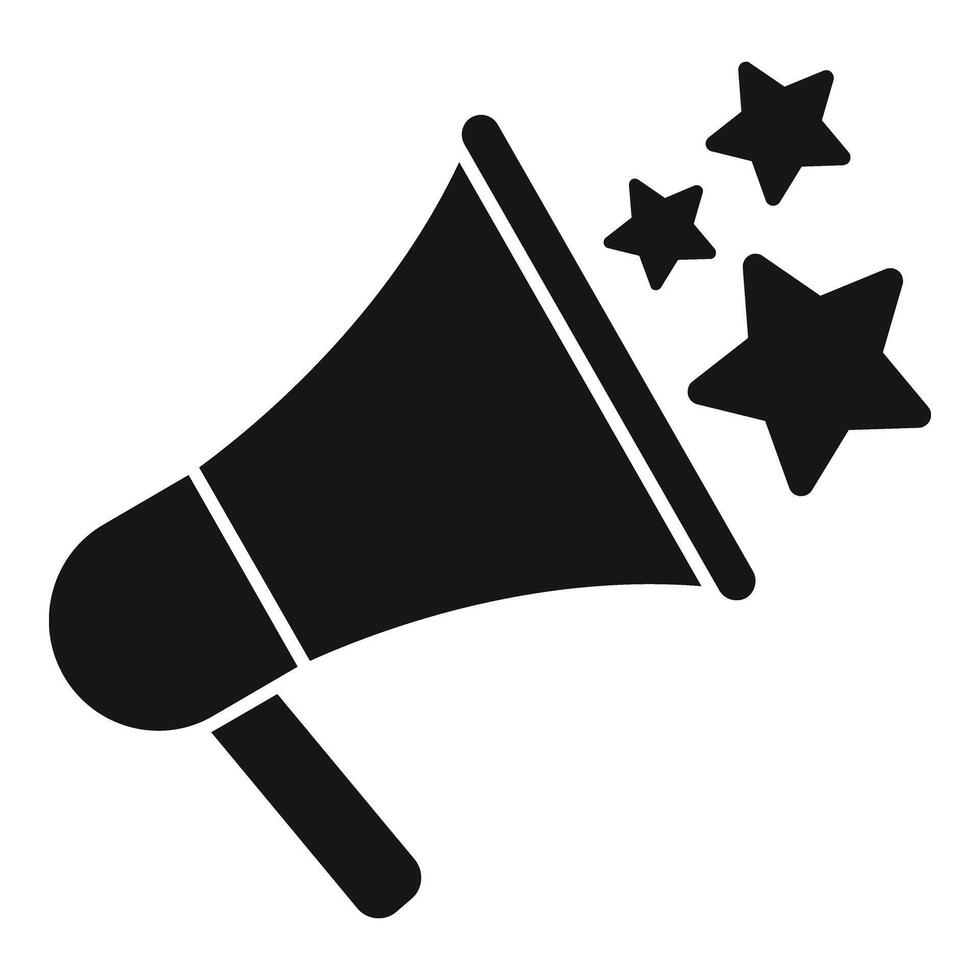 Star speakerphone icon simple . Audience voice vector