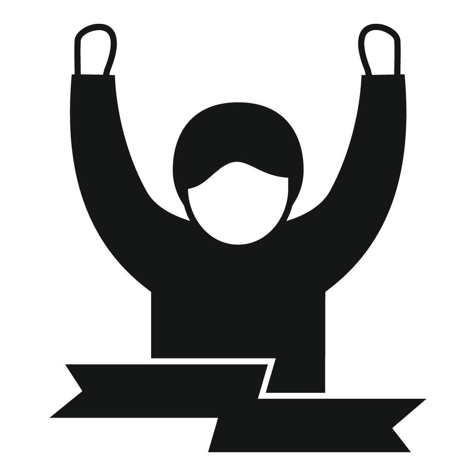 Motivational winner speaker icon simple . Speech orator vector