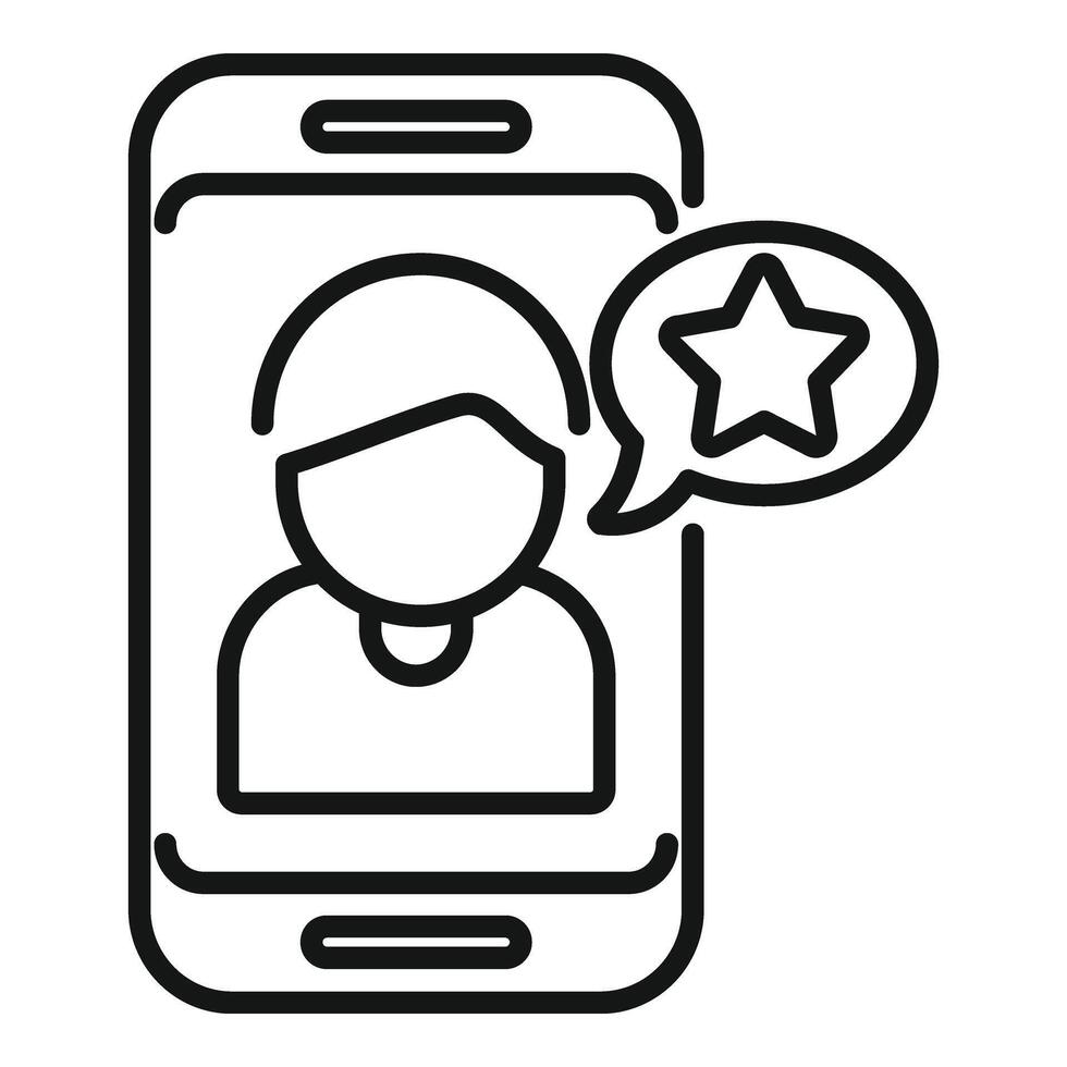 Phone leader call icon outline . Audience orator vector