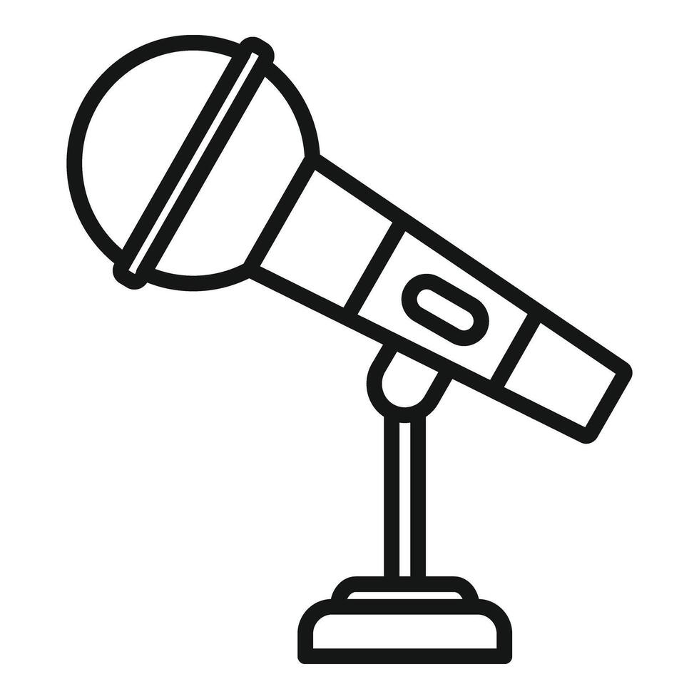 Desktop microphone icon outline . Speech tool vector