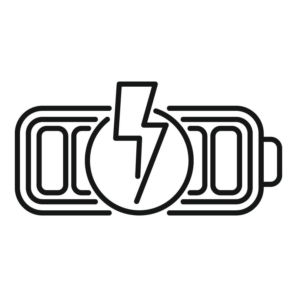 Fast recharging battery icon outline . Mobile energy vector
