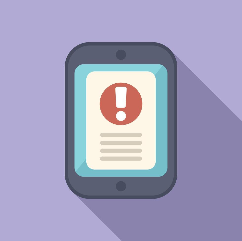 Online tablet disclaimer icon flat . Privacy notice vector