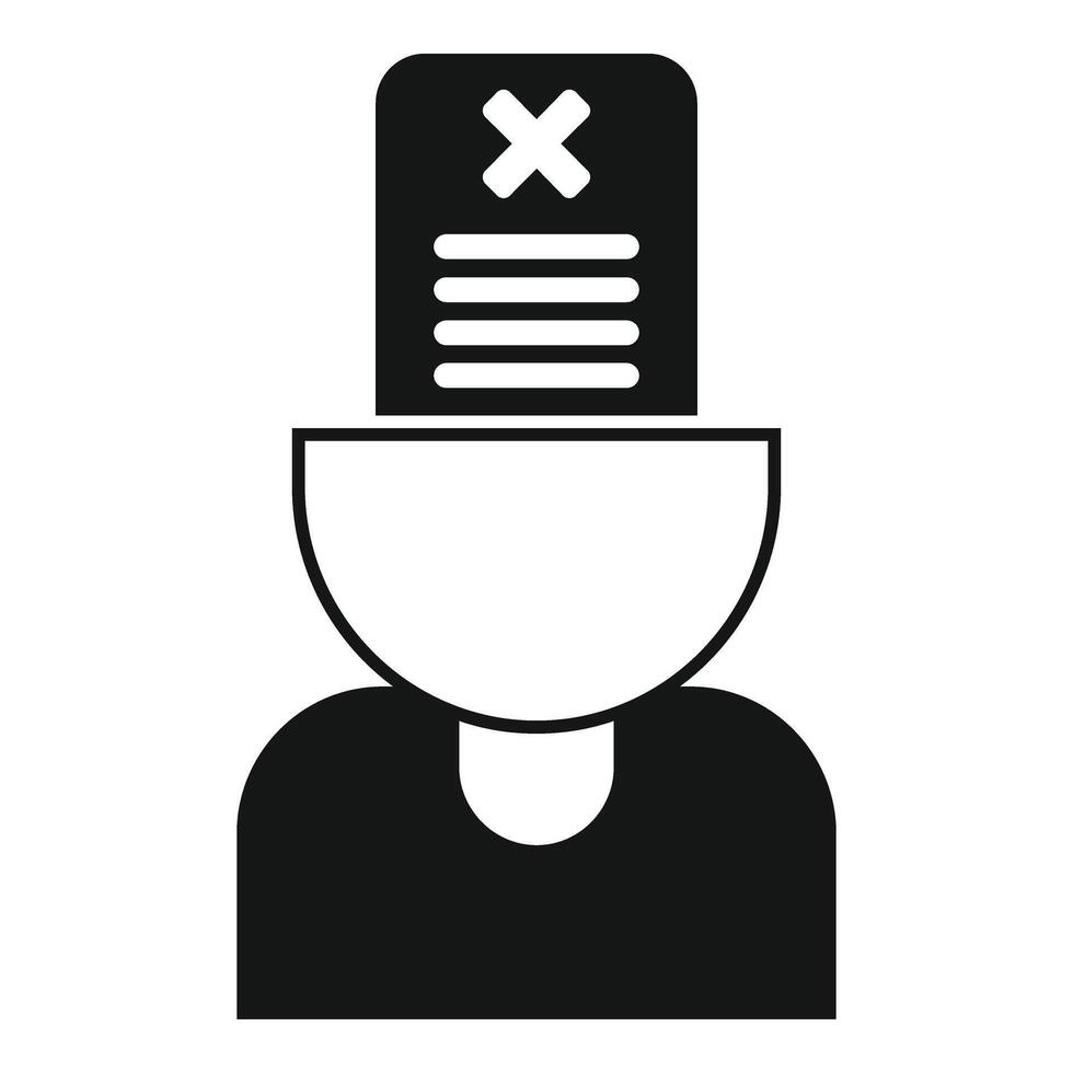 Person mind disclaimer icon simple . Paper document vector