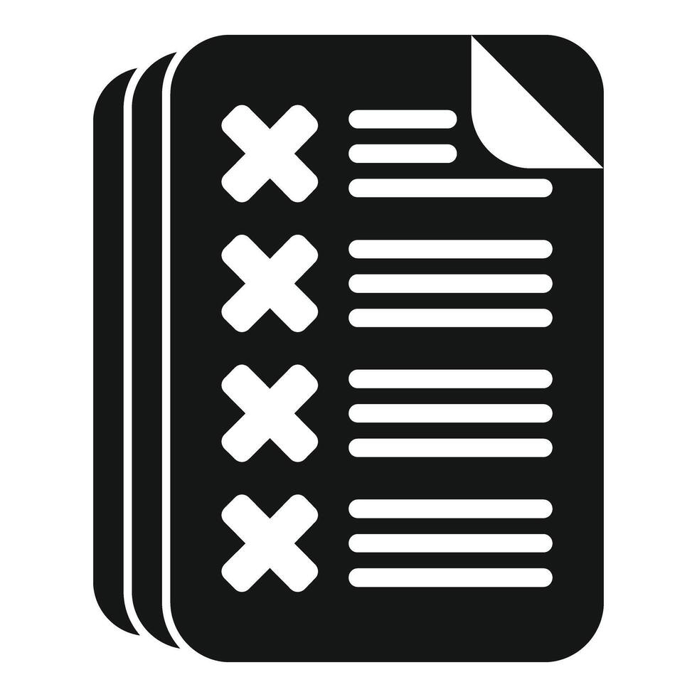 Paper rejected disclaimer points icon simple . Paper document vector