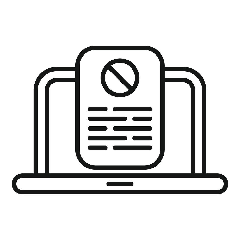 Online disclaimer doc icon outline . Mark data law vector