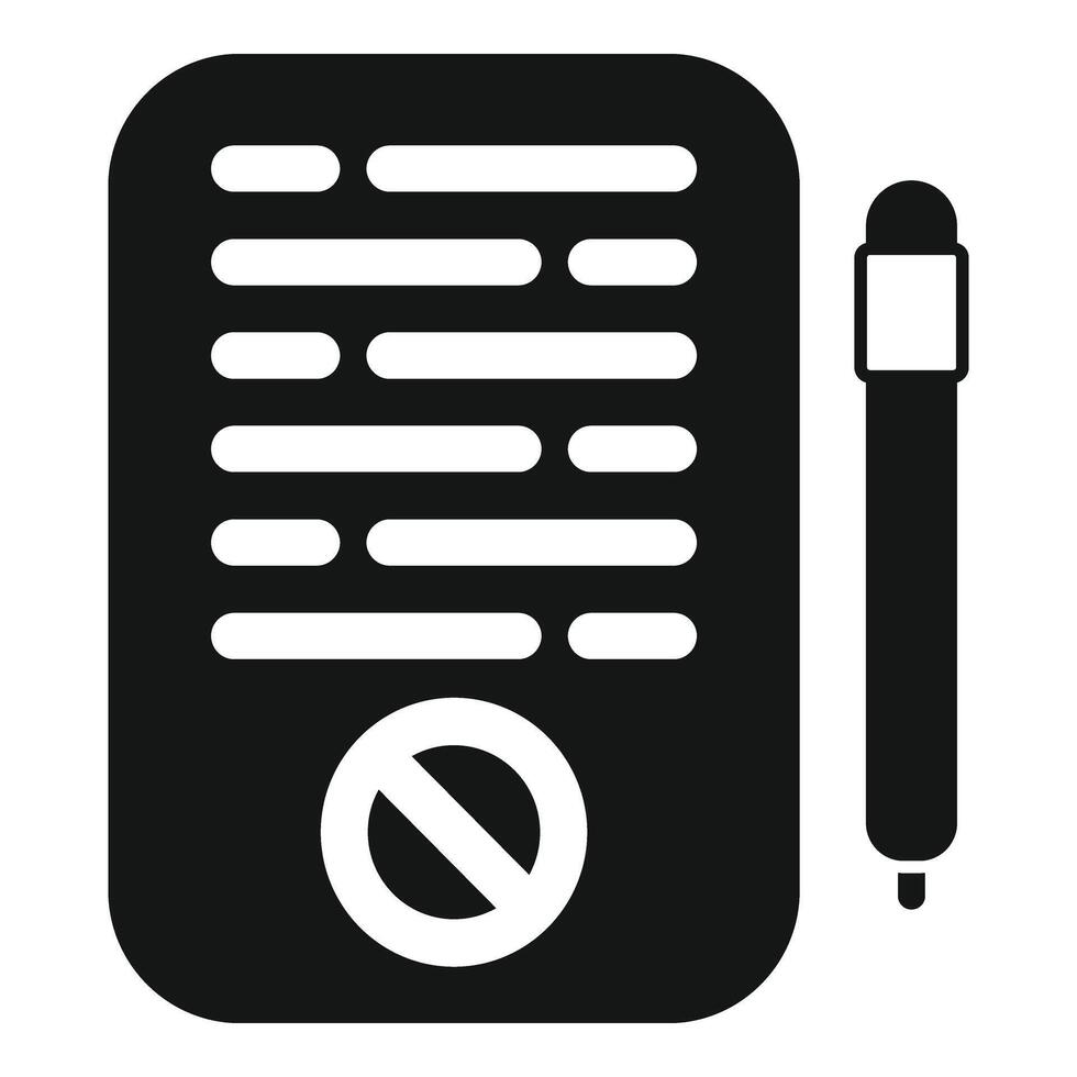 Pencil disclaimer paper icon simple . Document letter vector