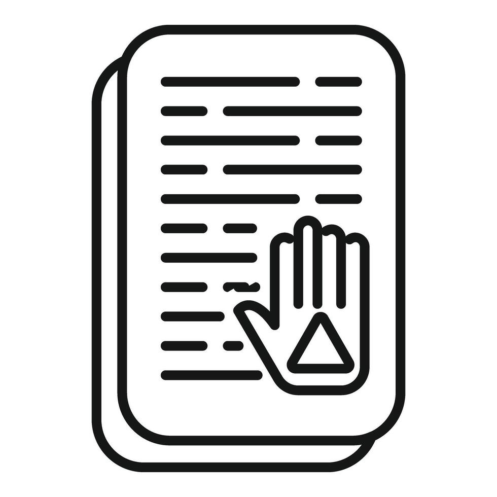 Civil paper disclaimer icon outline . Legal mark vector