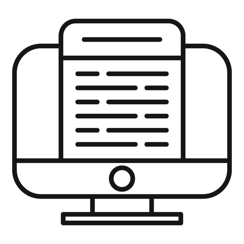 Computer online disclaimer icon outline . Condition contract vector