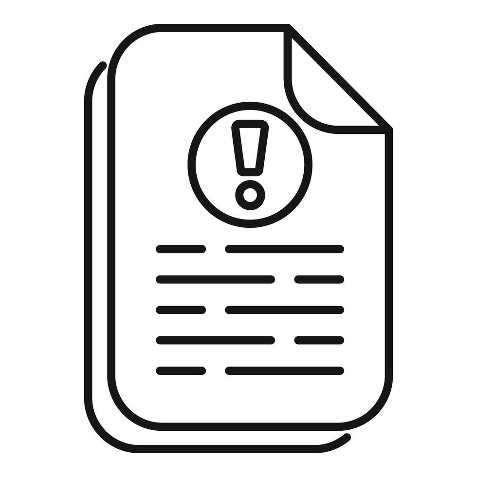 Contract disclaimer icon outline . Paper document vector