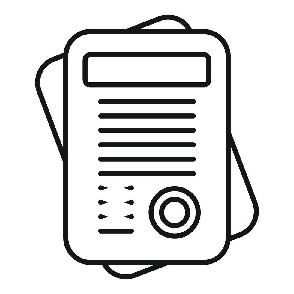 Paperwork disclaimer icon outline . Data law vector