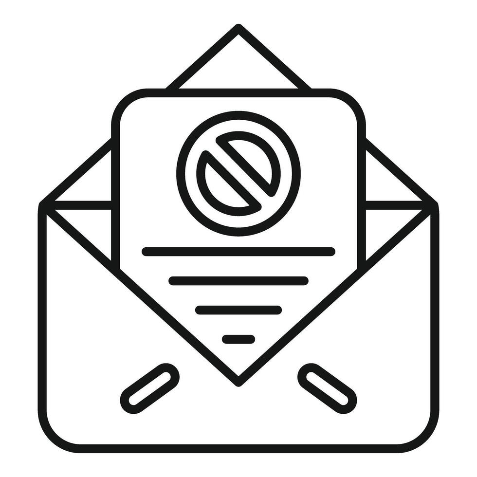 Mail letter disclaimer icon outline . Finance document vector
