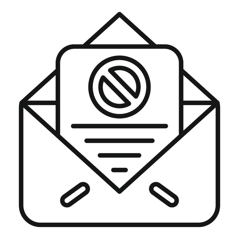 correo letra Descargo de responsabilidad icono contorno . Finanzas documento vector