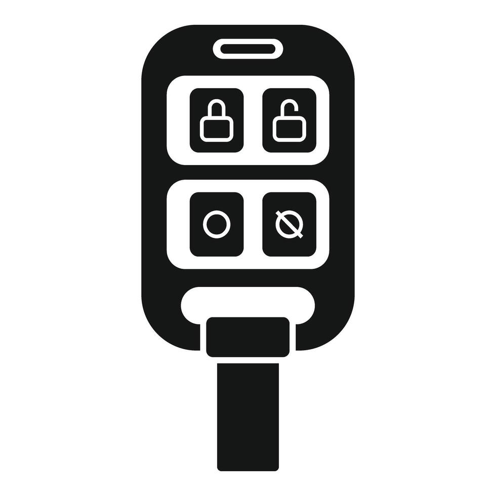 Smart vehicle key icon simple . Alarm access vector