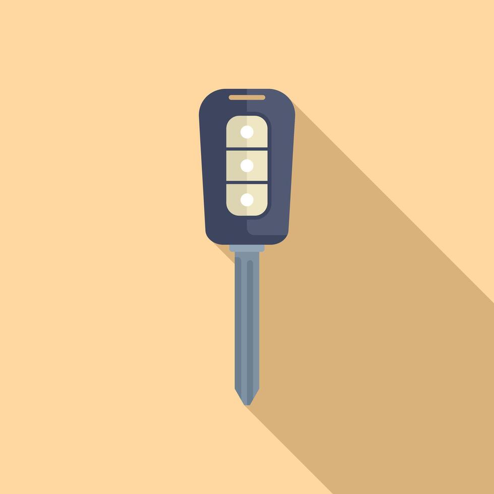 Long key control icon flat . Vehicle security vector