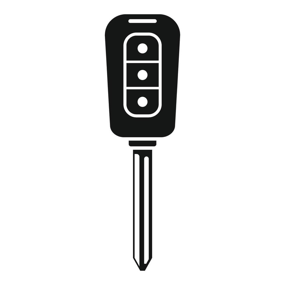 Long key control icon simple . Vehicle security vector