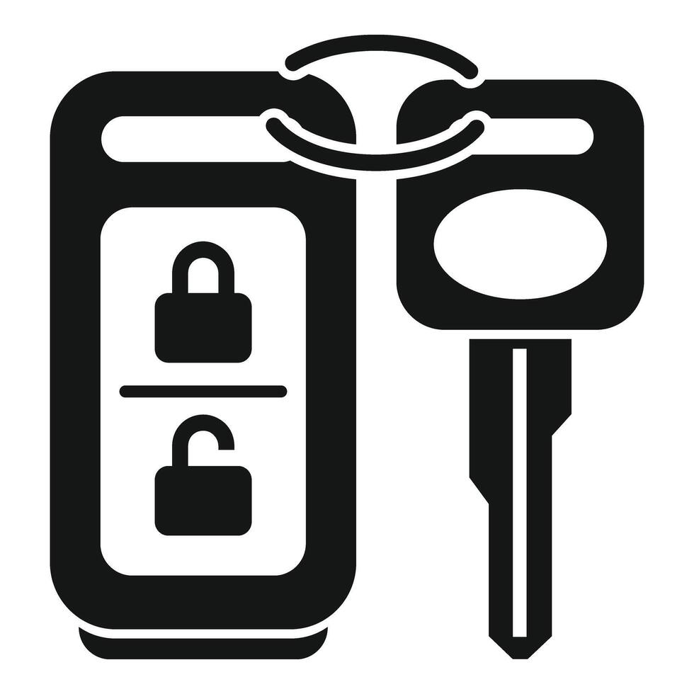 Smart key access icon simple . Chip emblem vector