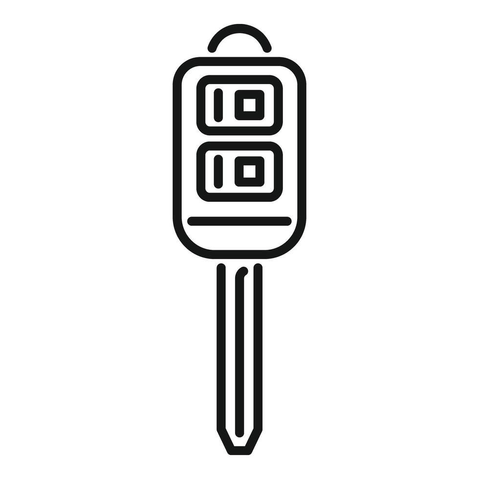 Long key control icon outline . Vehicle security vector