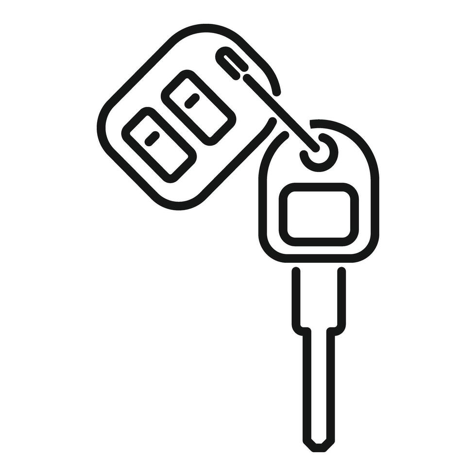 Smart key remote control icon outline . Object electronic device vector