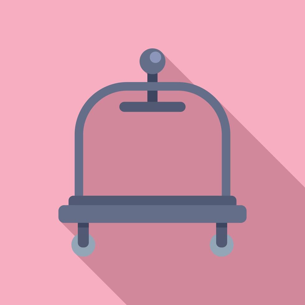 Help package trolley icon flat . Solid delivery vector