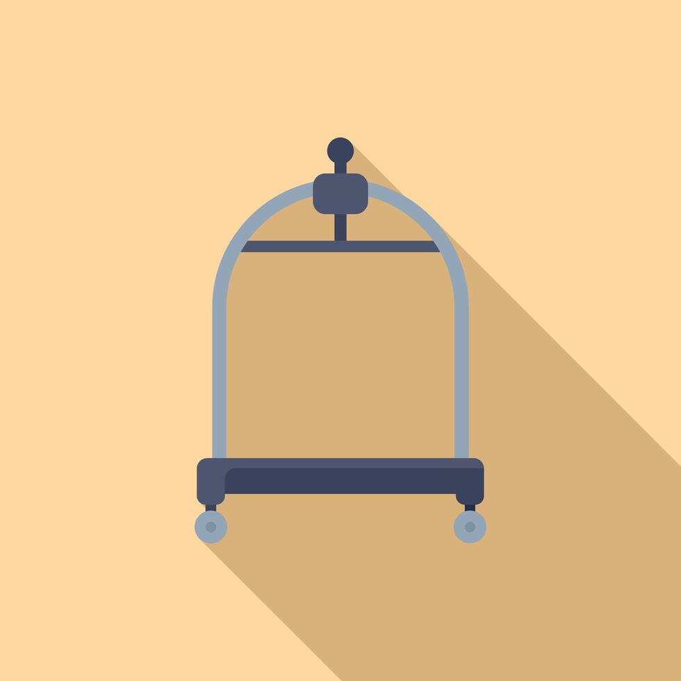 Empty luggage trolley icon flat . Security perfect vector