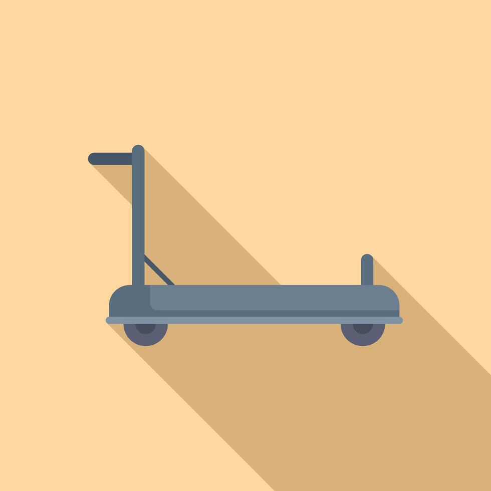 Low luggage trolley icon flat . Perfect delivery vector