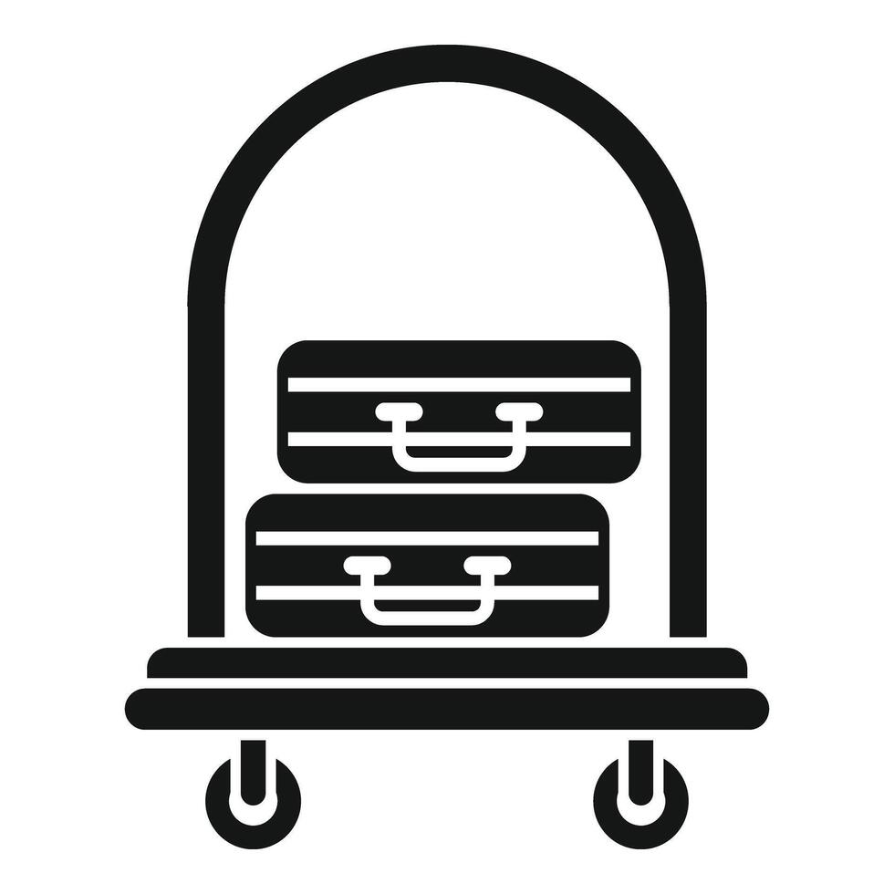 Moving trolley icon simple . Service storage vector