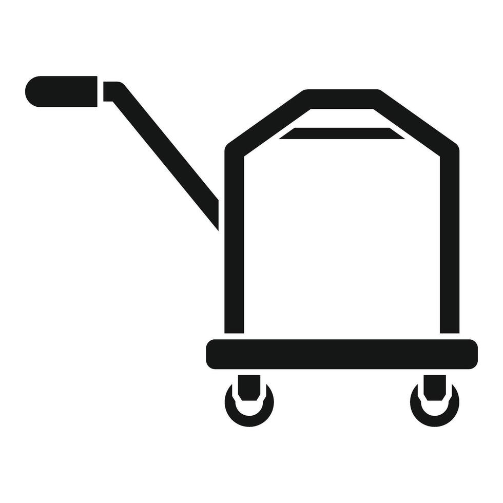 Handle luggage trolley icon simple . Design security vector