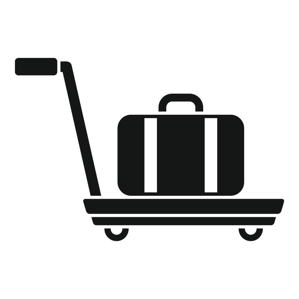 Support move luggage trolley icon simple . Security platform vector