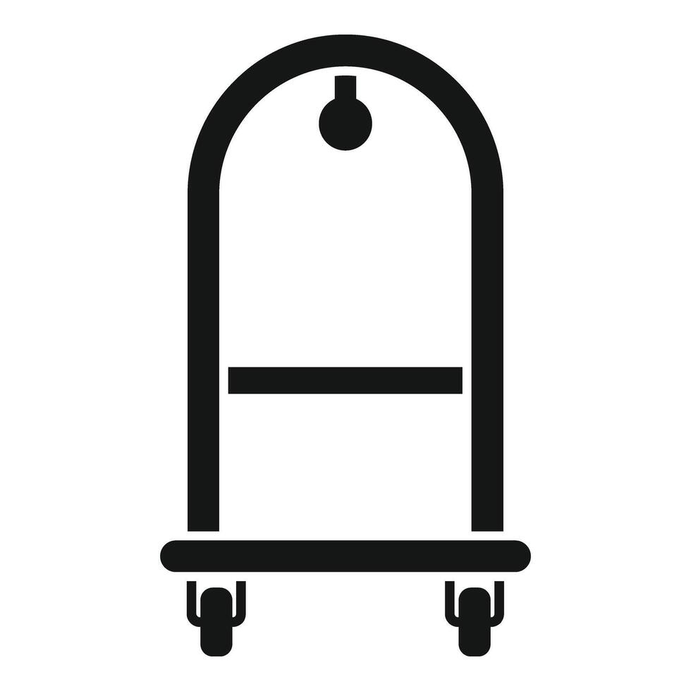 Support luggage trolley icon simple . Move delivery vector