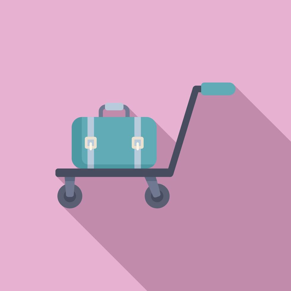 Delivery perfect trolley icon flat . Support move vector