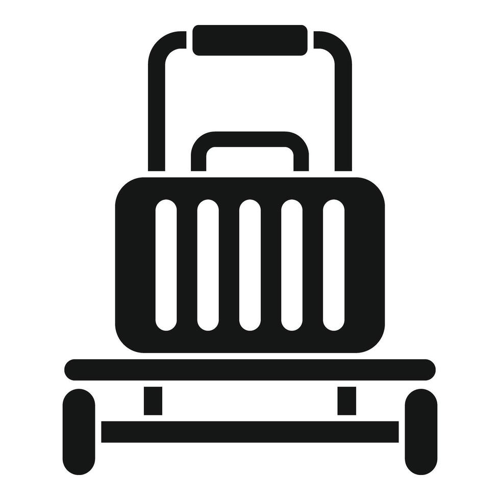 Luggage trolley with handbag icon simple . Delivery voyage vector