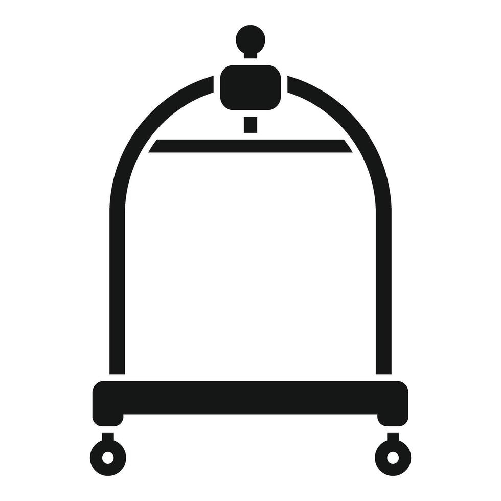 Empty luggage trolley icon simple . Security perfect vector